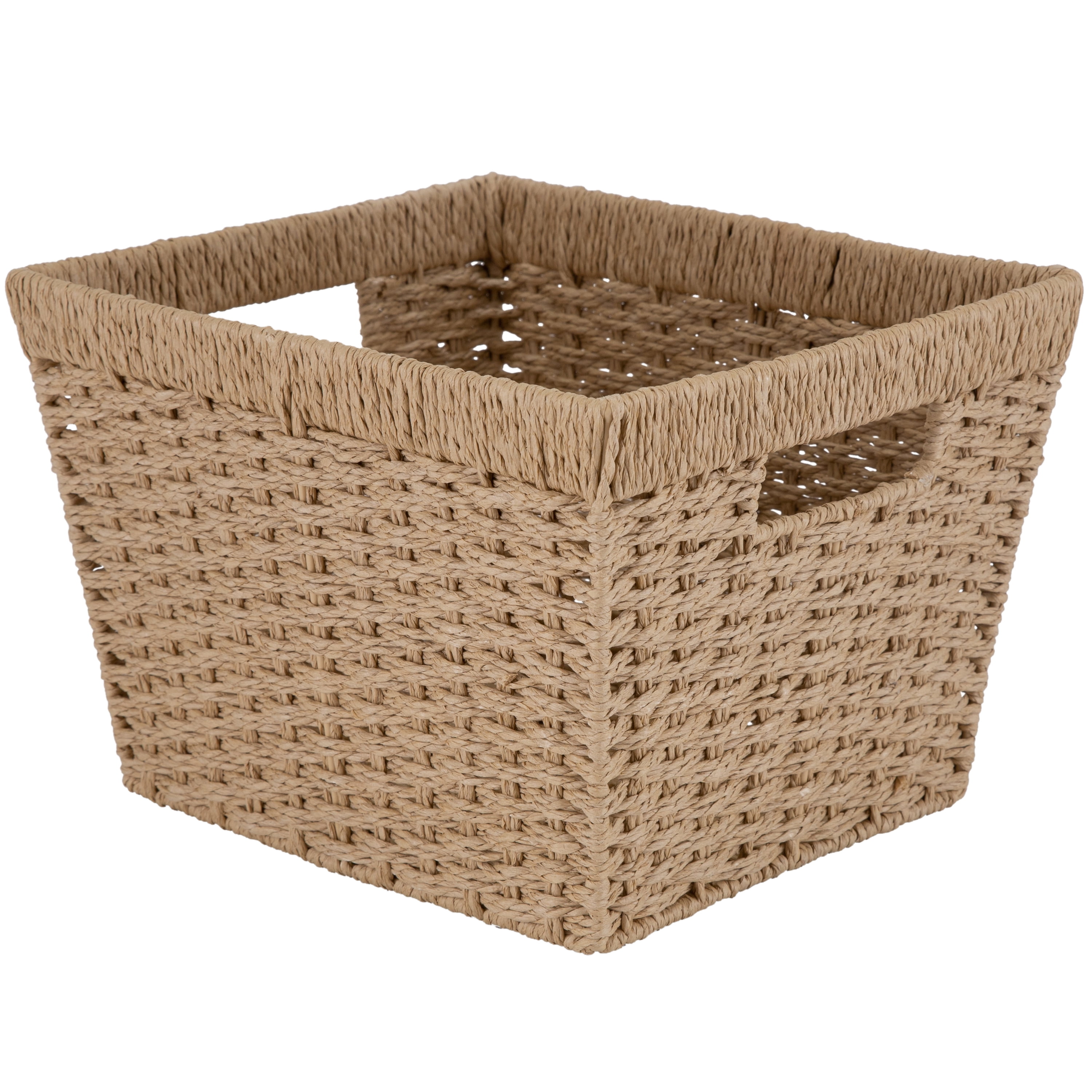Simplify Dutch Weave Paper Rope Decorative Basket, Handles