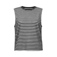 thumbnail image 3 of ClodeEU Women's Striped Crewneck Sleeveless Tank Top with Butterfly Back ,Solid Color Casual Summer Top Black,Women's Plus L, 3 of 6