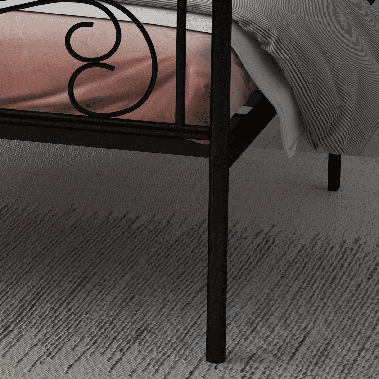 King Size Bed Frame with Headboard and Footboard,Bed Frame King Size,Metal Bed Mattress Foundation,Under Bed Storage,No Box Spring Needed