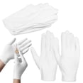 thumbnail image 3 of Guantes cómodos para manipulación de protección, elasticidad, humectación, tela de algodón blanca, lavables, reutilizables, transpirables, higroscópicos, agradables para la piel, para examen de, 3 of 8