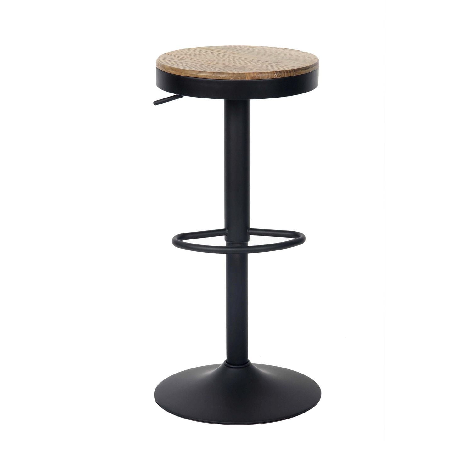 Tabouret noir Hunter avec siège en noyer (Ensemble de 2)