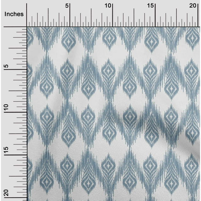 oneOone Tissu Georgette Viscose Chevron Imprimé Ikat au Mètre 42 Pouces de Large