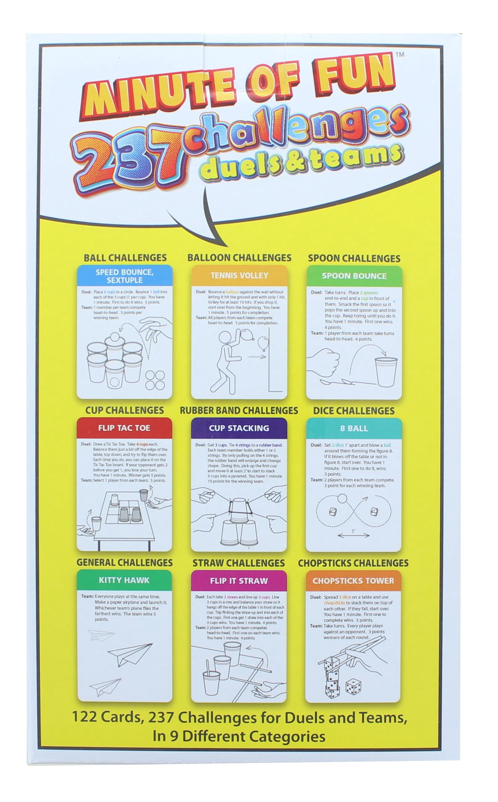 UT Brands Minute of Fun for Adults Party Board Game, Paper and Plastic Multicolor, 237 Count