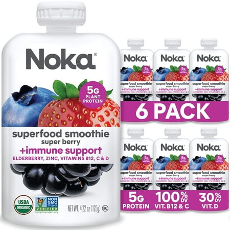 Noka Superfood Immune Smoothie  Berry  6 Pack  4.22oz