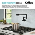 thumbnail image 5 of KRAUS Bolden 2 Handle Wall Mount Pot Filler Faucet with Retractable Arm in Matte Black, 5 of 7