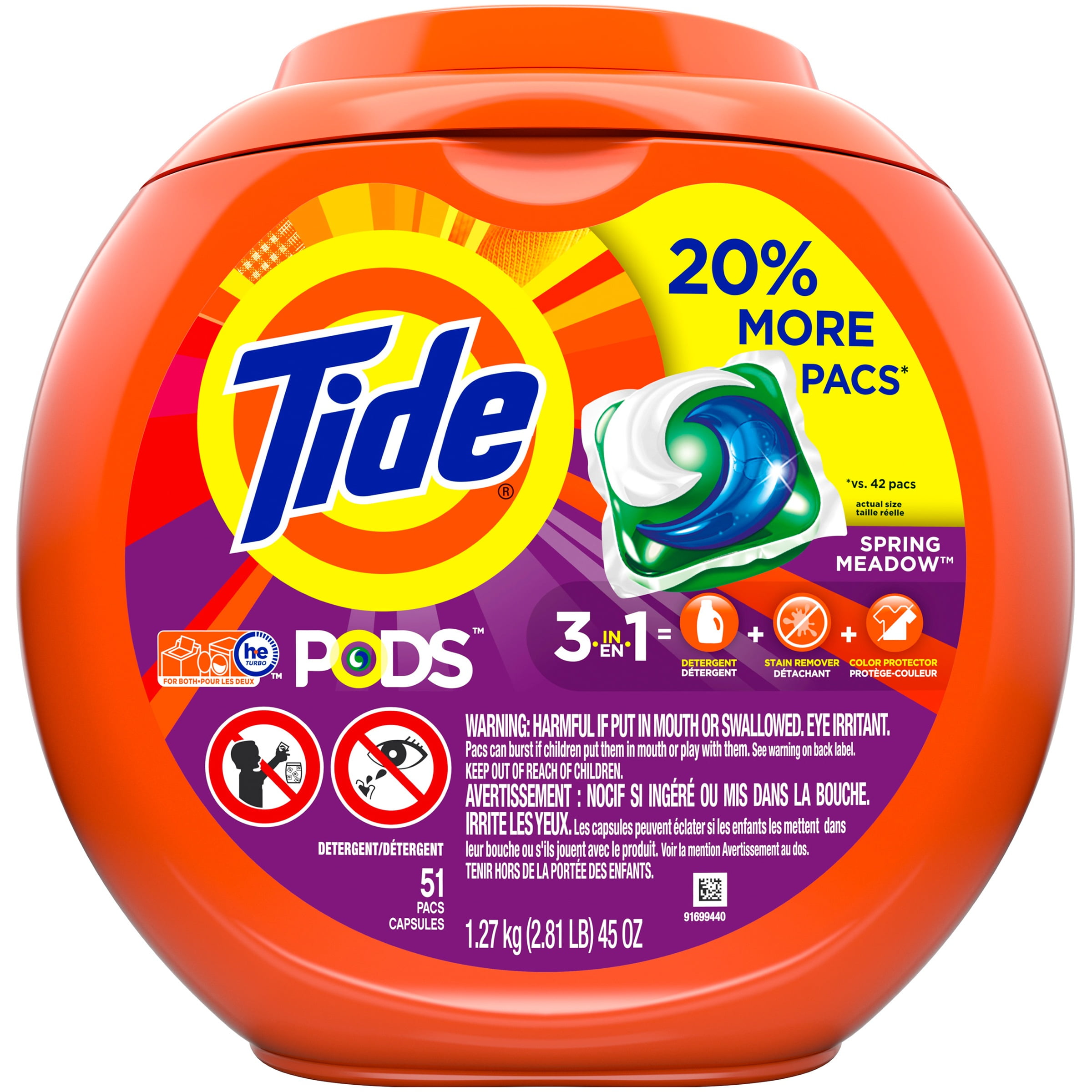 Tide Pods Laundry Detergent Pacs Spring Meadow 42ct BrickSeek