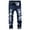 Blue, variant on Herrnalise Men's Joggers Cargo Pants Fashion Trend Micro Elastic Slim Tie Elastic Small Straight Leg Ripped Denim Pants for Men For Blue,L
