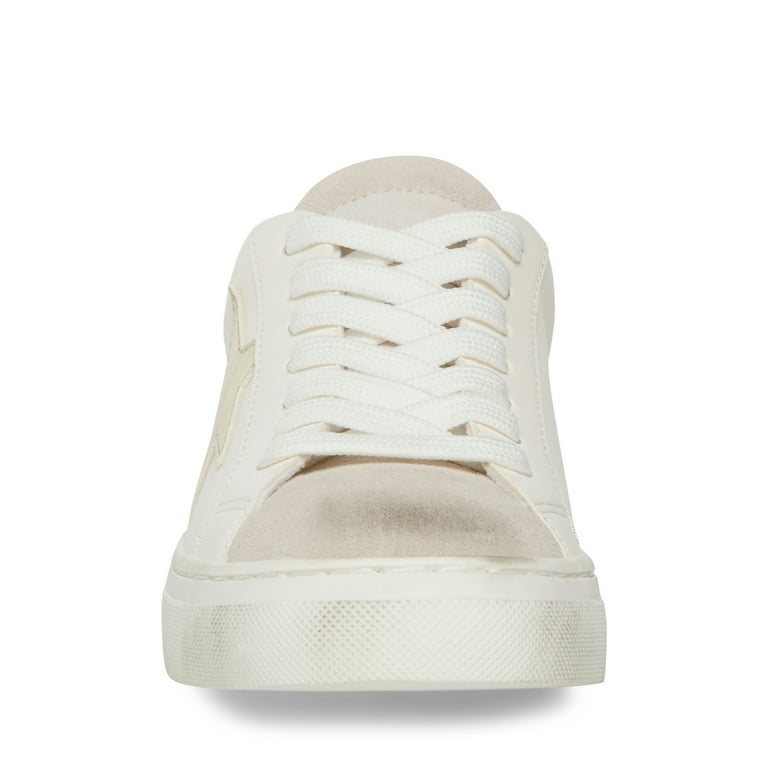 Steve Madden Rezume White/Gold Lace-Up Round Closed Toe Fashion
