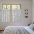 thumbnail image 3 of Grey Dandelion Tier Curtains 54 Inch Length, Spring Modern Minimalist Country Flower Cafe Short Curtains for Bathroom Over Sink, Small Kitchen Curtain Light Filtering Drapes 2 Panels 27.5"Wx54"L, 3 of 8
