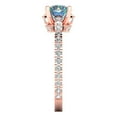 thumbnail image 3 of Clara Pucci 14K Rose Gold 1.47ct BlueMoissanite Solitaire with Accents Ring, 3 of 8