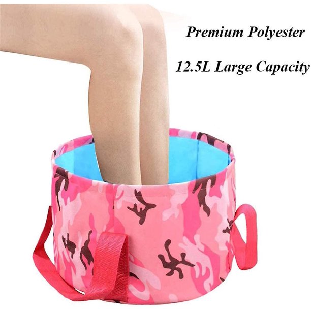 Cubo plegable, lavabo plegable, lavabo plegable para acampar, lavabo de cubo plegable ligero impermeable de 12,5 l Banban