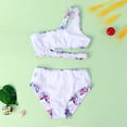 thumbnail image 4 of BESLY 1-5Years Girl's Bikini Beach Sport 2-Piece Swimsuits Solid High Waist Bikini Bathing Suit Set, 4 of 5