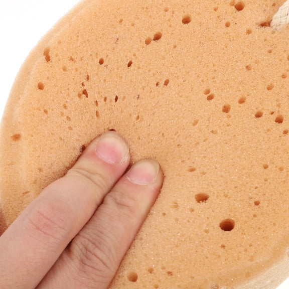 Bath Sponge 5 Pcs Bath Sponge Natural Seaweed Cotton Honeycomb Sponge Biodegradable Kids Adults Shower Supplies with Hanging Rope (Brown)