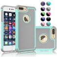 thumbnail image 1 of iPhone 7 Plus Case,[Purple/Black], 2-Piece Shockproof Rugged Rubber Anti-Slip Plastic Hard Case Cover For iPhone 7 Plus 5.5 Inch, 1 of 4