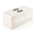 thumbnail image 1 of Wooden Digital Alarm Clock with Wireless Charging, 3 Alarms LED Display, Sound Control and Snooze Dual for Bedroom, Bedside, Office, 1 of 8
