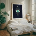 thumbnail image 5 of Mystic moon goddess eye - turquoise, gold and navy blue - Illustration Mystical Cosmic Spiritual Geometric Surrealism Moon Stars Unframed Wall Art Print 8 x 10 inches, 5 of 13
