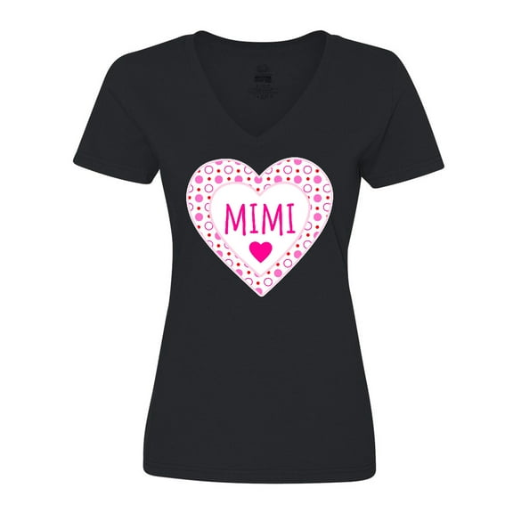 Inktastic Mimi Pink Valentine Hearts Women's V-Neck T-Shirt