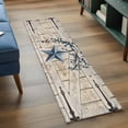thumbnail image 3 of Runner Rug 2 x 6 Ft, Texas Star Vintage Washable Non-Slip Floor Mat for Kitchen Hallway/Entryway, Retro Navy Blue Berry Wooden Long Kitchen Runner Area Rugs for Living Room, Low-Profile, 3 of 8