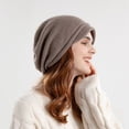 thumbnail image 2 of XIAOCHA Slouch Beanie for Women Cozy Solid Hats Casual Fall‑Winter Bonnet,Khaki, 2 of 4