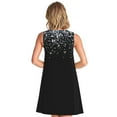 thumbnail image 6 of Lafuoo Silver Glitter1 Pattern Women's Sleeveless Dress, Round Tie Pocket Short Sleeve Dress Summer Clothing, Suitable for Vacation, Leisure, Work-X-Large, 6 of 8