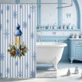 thumbnail image 3 of Manfei Cartoon Snowflake Stripes Shower Curtain 72Wx84L,Merry Christmas Bathroom Shower Curtain, 3 of 6