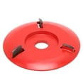 thumbnail image 1 of Angle Grinder Carving Disc, Red Curved High Hardness Wood Carving Disc Wear Resistant Incisive Edge 3 Teeth  for Root Carving for Tea Table for Wood Working, 1 of 7