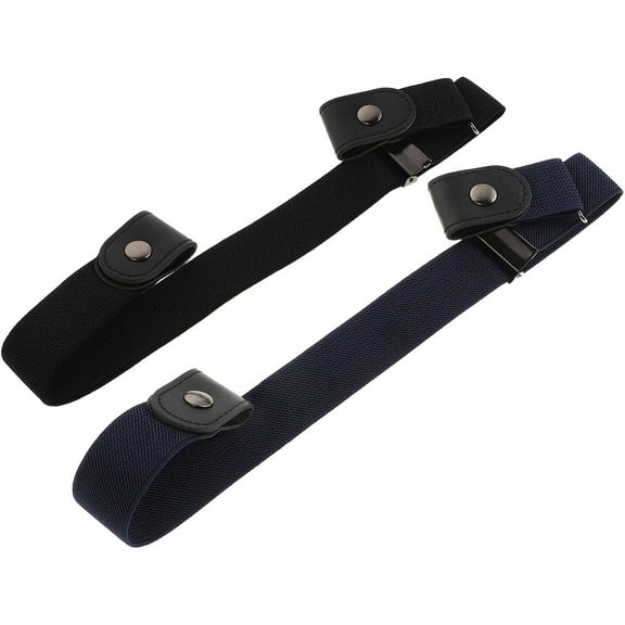 MLINS 2PCS No Buckle Adjustable Elastic Belt for Women and Men Invisible Comfortable Waist Belt No Buckle Belt For Women Men for Jeans Shorts Dresses