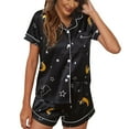 thumbnail image 4 of Defitshape Women's Cute Pajama Set Soft Pajamas 2 Piece Button Down Silky Comfy Satin Lightweight Lounge Set Style2 12, 4 of 4