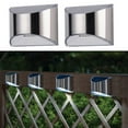 thumbnail image 2 of Lámpara LED solar impermeable para exteriores, con sensor de luz, para instalación en pared, jardín, patio, hogar o granja (plateada), 2 of 8