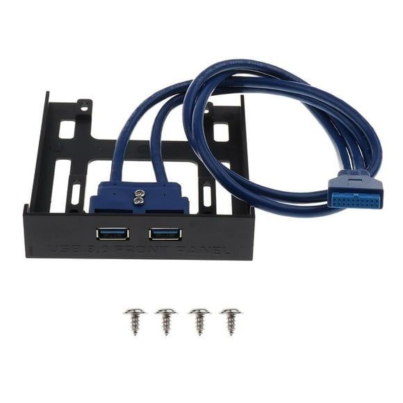 Milaget USB3.0 20 Pin 2 Ports Front Panel Floppy Disk Bay Hub Bracket Cable Computer