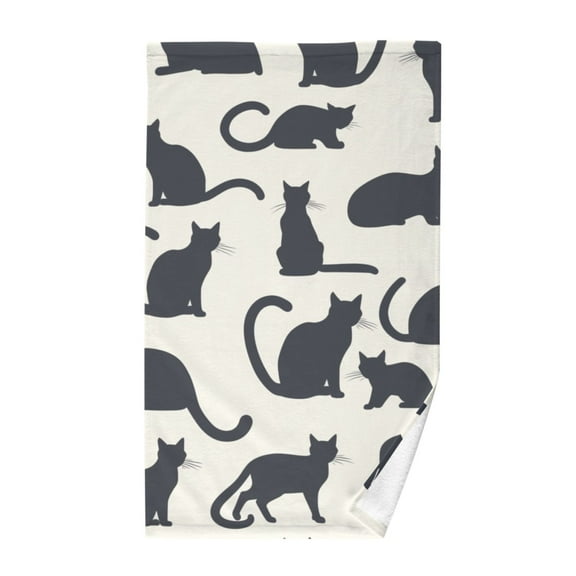 Cat Pattern Cotton Face Towels Absorbent Hand Towel Soft Bathroom Towel for Kitchen Hotel Decoration