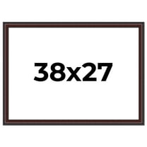 38x27 Frame Brown Round Mahogany Solid Wood Picture Frame | 1.625 Inch Moulding Width | with UV