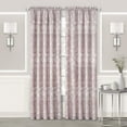 thumbnail image 4 of Woven Trends Floral Design Light Filtering Curtains and Valance Set, 52 x 63 inches Rod Pocket 2 Panel Semi Sheer Curtains, Window Curtain Toppers for Living Room, Bedroom Decor, Light Pink, 4 of 4