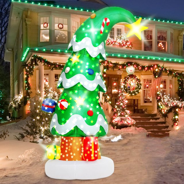 Adornos inflables navideños para exteriores, árbol Lionoble de 6 pies