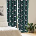 thumbnail image 2 of Ambesonne Swans Window Curtains, Bird Water Lily and Leaves, Each 28" W x 95" L, Dark Blue and Multicolor, 2 of 4