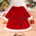 thumbnail image 6 of Christmas Santa Dress,Santa Claus Romper Dress Trim Velvet long sleeves Cute Christmas Outfit Christmas Princess Dress 12-18 Months, 6 of 9