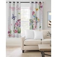 thumbnail image 2 of Easter Bunny Blackout Curtains for Bedroom/Living Room, Thermal Insulated Kitchen Curtains, Spring Flower Daisy Tulips Pastoral Butterfly Grommet Darkening Window Treatment Drapes 42"x84"x2, 2 of 8