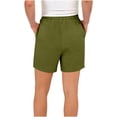 thumbnail image 3 of ClodeEU Women's Solid Color Elastic Waist Shorts with Pockets , Casual Summer Short Green,Women's Plus S, 3 of 5
