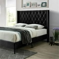 thumbnail image 5 of Pemberly Row Lit Plateforme Grand Moderne en Velours Peluche Capitonné, Noir, 5 of 5