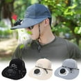 thumbnail image 2 of Penkiiy Summer New Breathable Mesh Hat, Solar Charging Fan Hat Sun Protection Hat Mens Baseball Cap with Solar Fan, Summer UV Protection Wide Brim Sun Hat Mesh Beach Hats, Solar Powered, 2 of 4