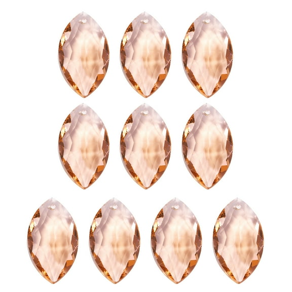 Uxcell K9 Crystal Pendants Oval Beads, 10 Pack 38mm Chandelier Prisms Parts Hanging Beads DIY Lamp Light Red
