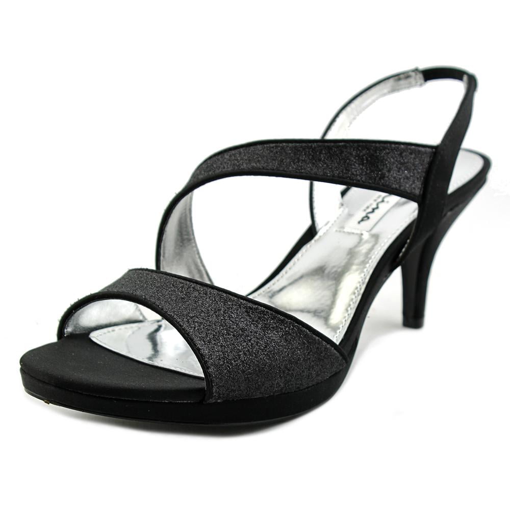Womens Nina Newark Sparkle Slingback Dress Sandals, Black Baby Glitter