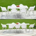 thumbnail image 6 of Domi Outdoor Expandable Dining Table - Rectangular Metal Aluminum Table for 6-8 Persons, Perfect for Garden and Bistro (Ivory White), 6 of 7