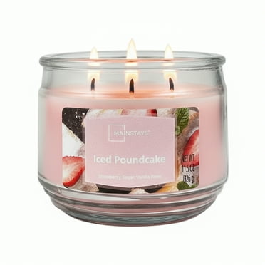 (4 pack) Mainstays 3-Wick Scented Glass Jar Candle, Salted Sea Spray, 11.5oz.