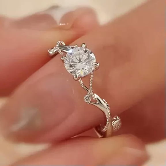 EOEMY Elegant Wedding Gift 925 Silver Plated Ring Cubic Zircon Women Jewelry Sz 5-12-8-Silver