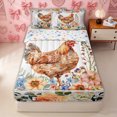 thumbnail image 2 of Erosebridal Farm Rooster Animal Zipper Queen Comforter Set with Fitted Sheet and 2 Pillowcases for Boys Girls, Watercolor Rose Groovy Zipper Bedding Set, Stars Reversible, 4-Piece, 2 of 7
