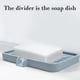 thumbnail image 4 of Caja De Almacenamiento De Silicona Soporte de silicona azul para cepillo y pasta de dientes con 6 compartimentos y bandeja de drenaje desmontable para colocar sobre la encimera del baño (1 pieza). Rkx, 4 of 8