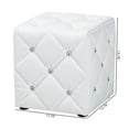 thumbnail image 7 of Baxton Studio Stacey Modern and Contemporary White Faux Leather Upholstered Ottoman, 7 of 7
