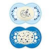 MAM Glow In the Dark Pacifiers, Baby Pacifier 6+ Months, Best Pacifier for Breastfed Babies, 'Night’ Design Collection, Boy, 2-Count