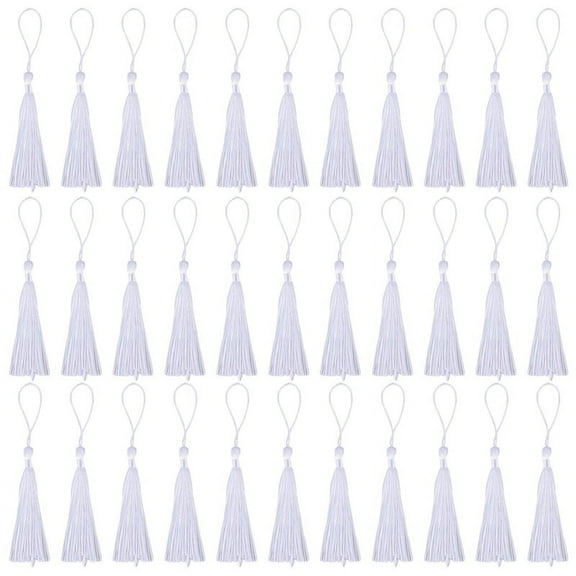 100Pcs White Bookmark Tassels for Jewelry Making, DIY Projects